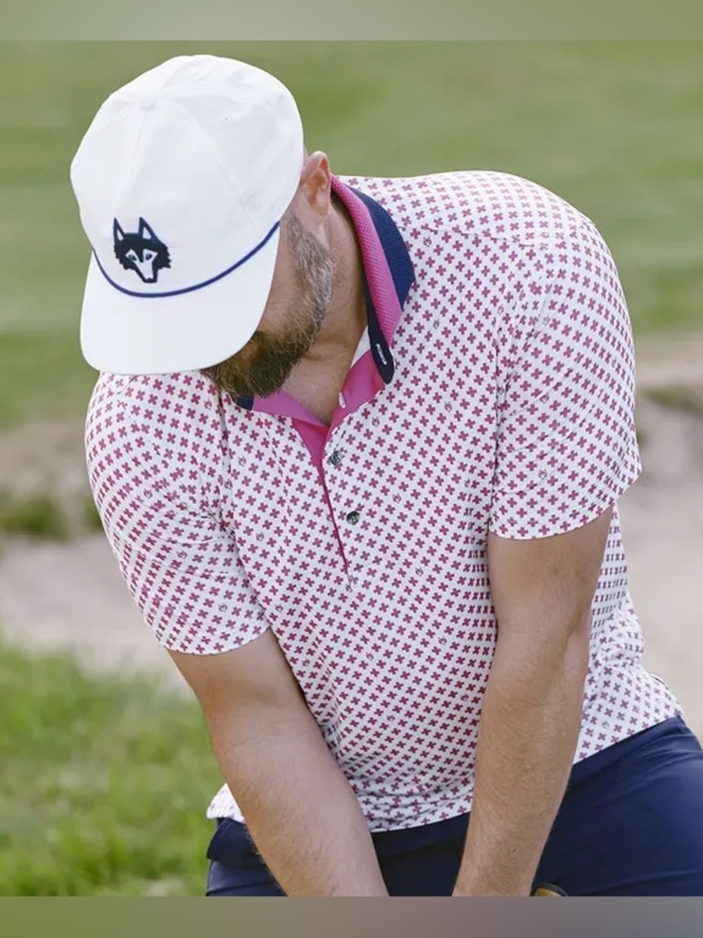 Greyson Men's Love + Loyalty Short Sleeve Polo Shirt Pink Size XXL Golf Preppy - Picture 2 of 13